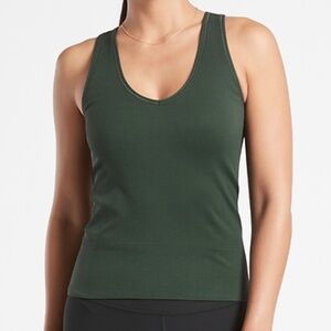 New Athleta Aurora Seamless Tank Top Seaweed Snack Dark Green Large L NWT $49